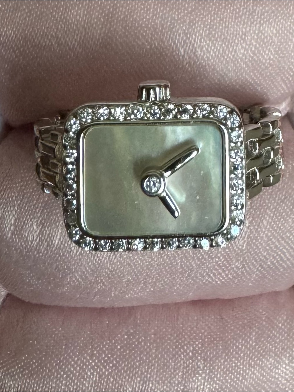 Silver-Tone Ring with a Watch Design - NEW